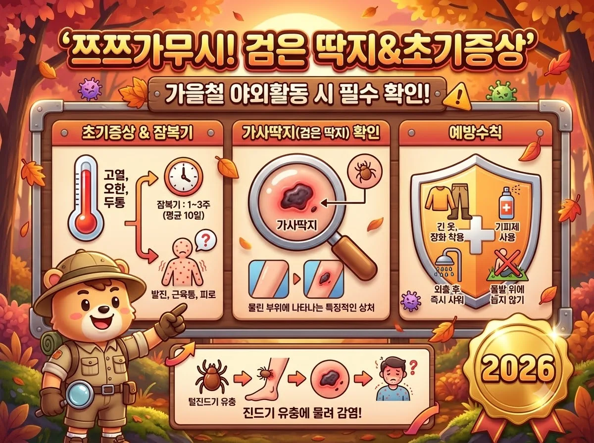 쯔쯔가무시 진드기 물린 자국 특징 및 초기 증상 확인법 3가지