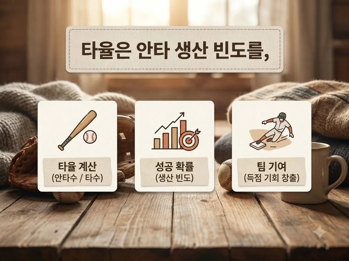 2026년 프로야구 타율 출루율 장타율 차이와 OPS 수치 해석법