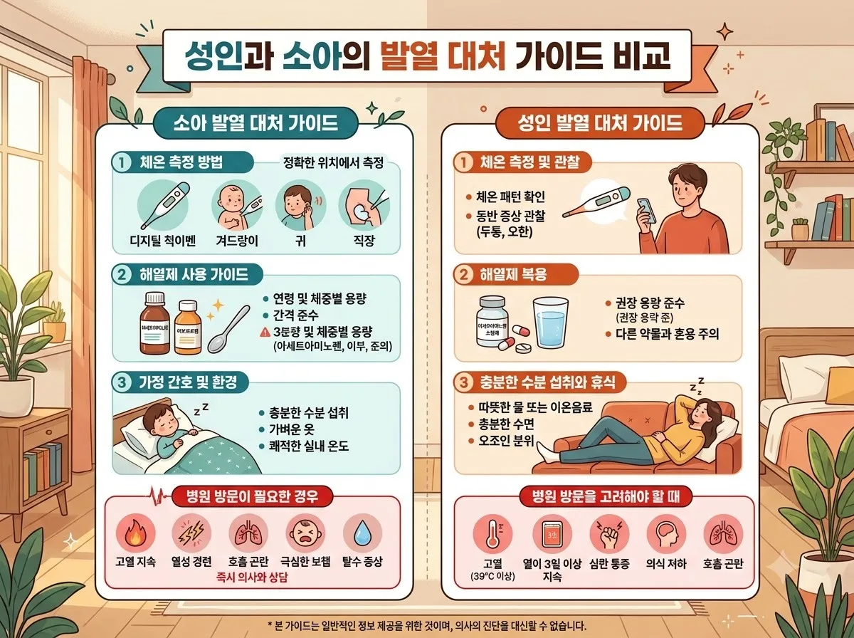 고열 발생 시 병원 방문 기준 2026년 성인과 영유아 대처 요령 이미지 2
