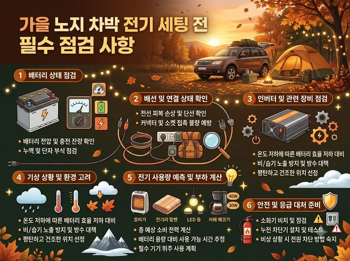 무시동 히터 vs DC 12V 전기매트: 가을 노지 차박 전기 세팅 2가지 핵심 비교 이미지 1
