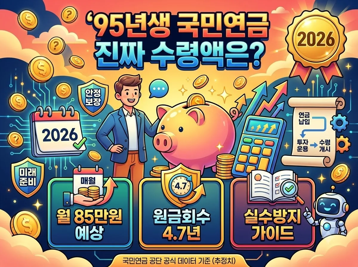 95년생이 월급 300만원을 30년 납부 시 국민연금 예상 수령액 계산과 실수 방지 가이드