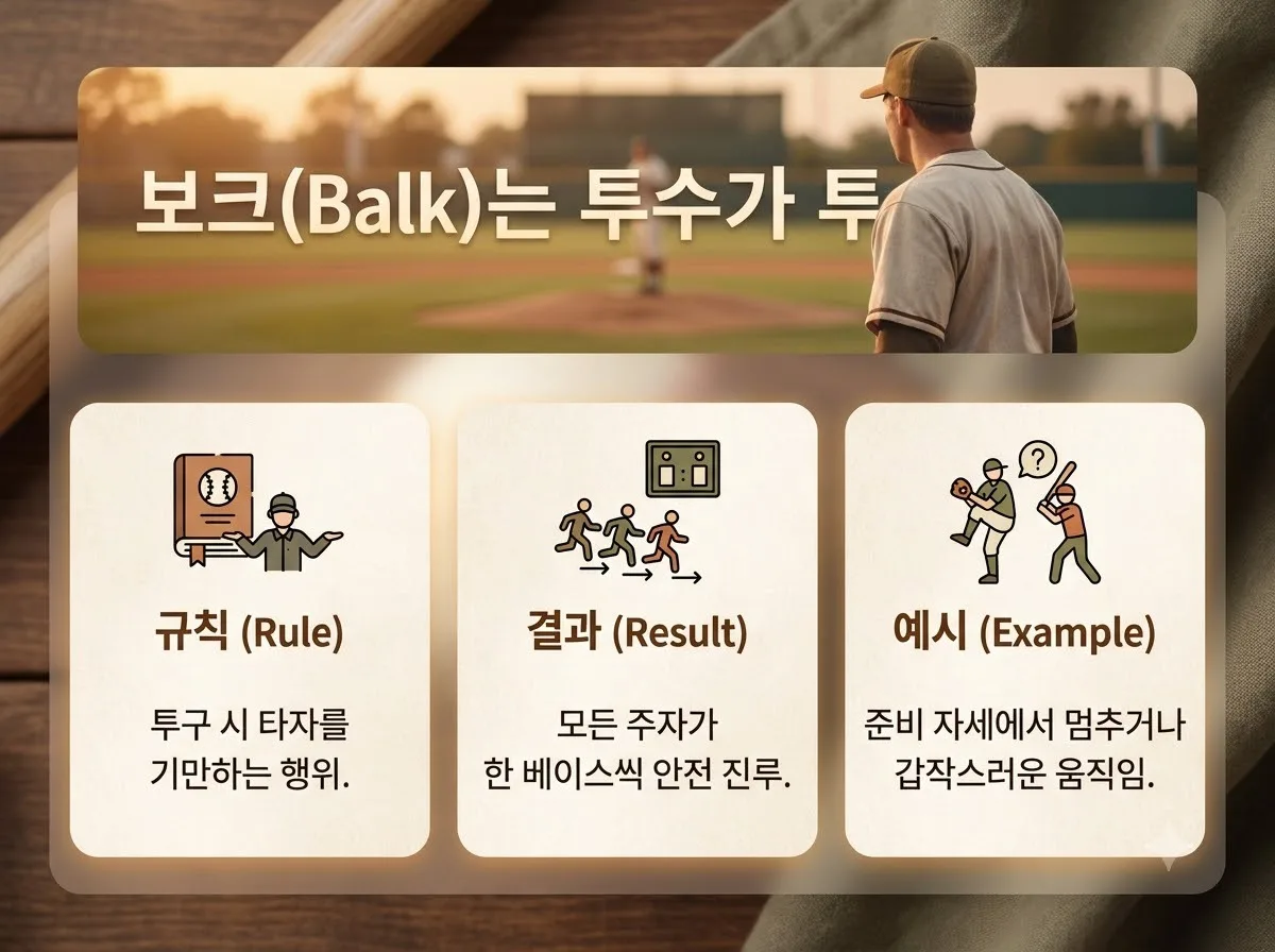 투수 보크 판정 기준 13가지와 2026년 주자 진루 규칙 완벽 해설
