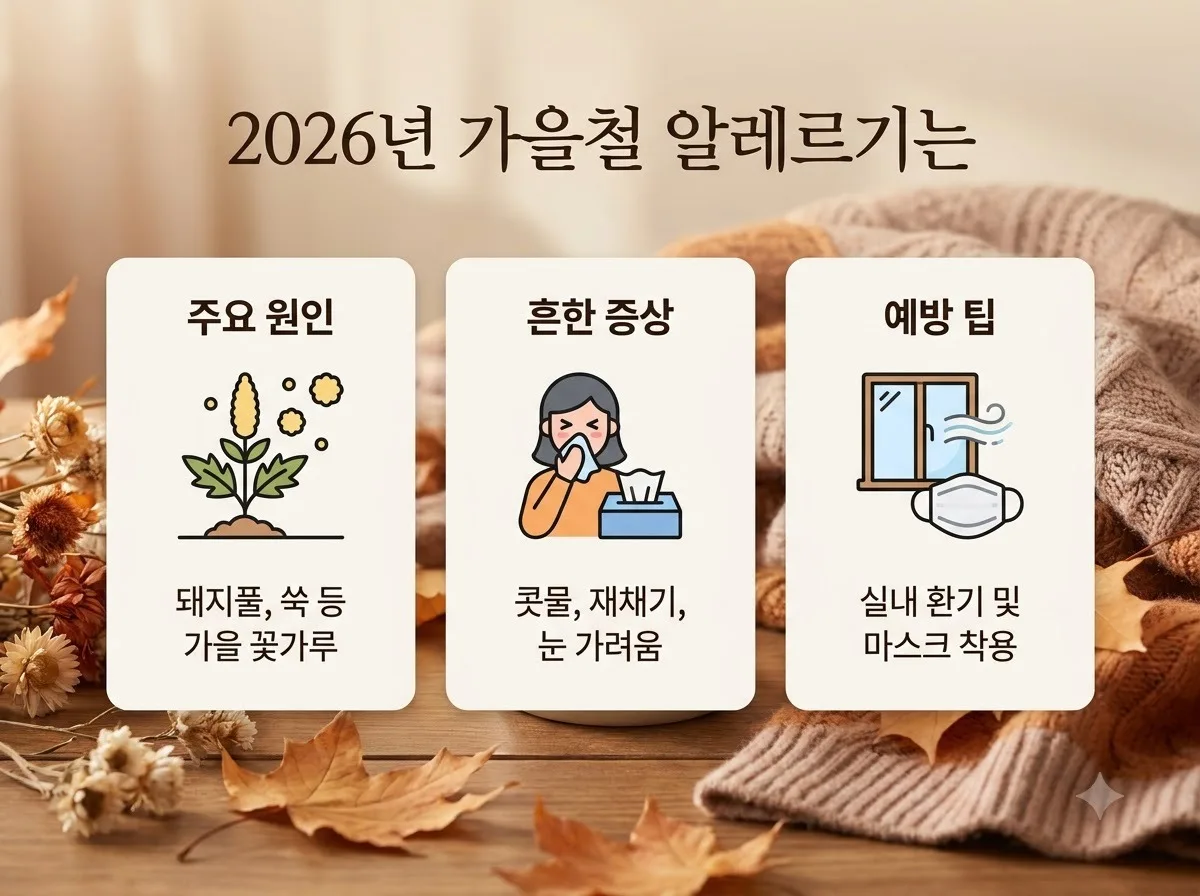 가을 알레르기 심해지는 이유 2026년 실내 관리 3단계 예방법