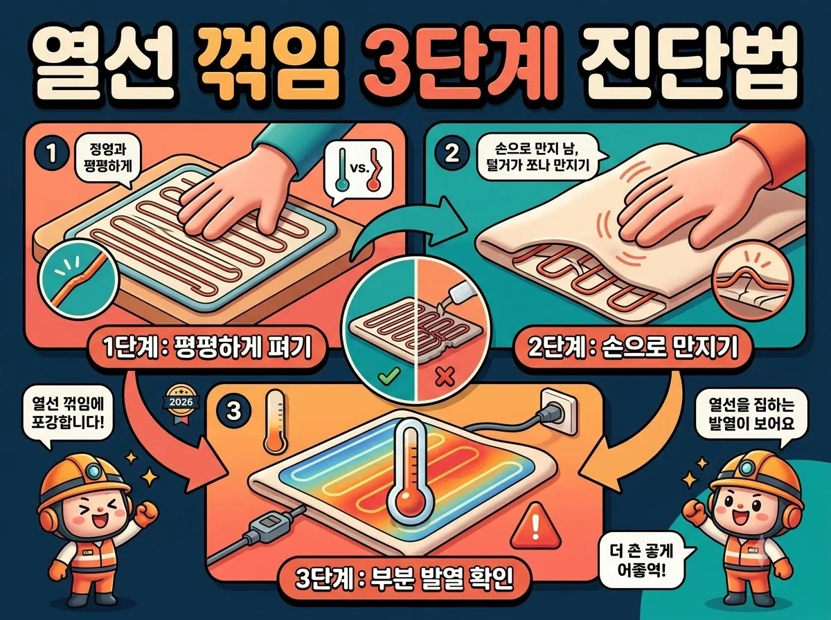 전기장판 화재 예방을 위한 열선 꺾임 자가 진단법 이미지 1