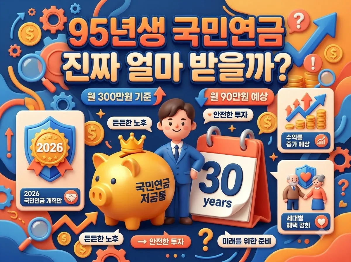 95년생 월급 300만원 국민연금 얼마 받을까? 30년 가입 시 예상액과 주의점