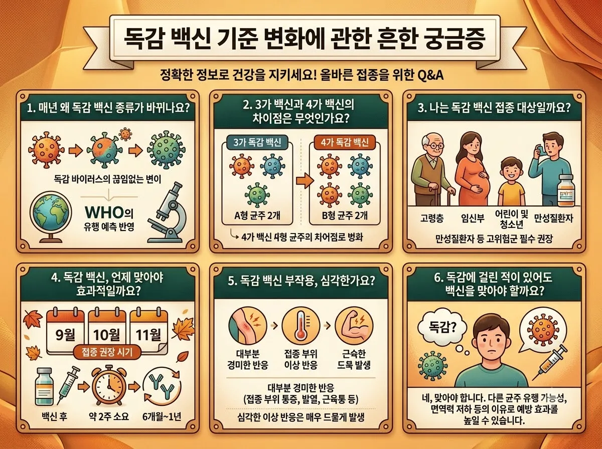 2026 독감 예방접종 3가 백신 도입과 올해 바뀐 대상별 접종 기준 이미지 2
