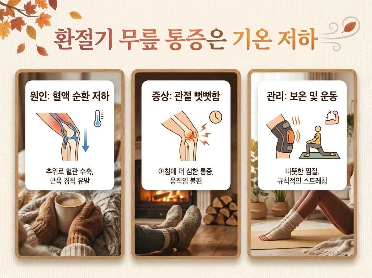 환절기 무릎 관절 통증 관리법 5가지와 2026년 필수 주의사항