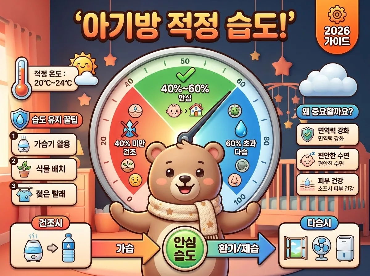 아기방 습도 몇 퍼센트가 적당할까? 건조할 때 꼭 확인할 3가지 기준