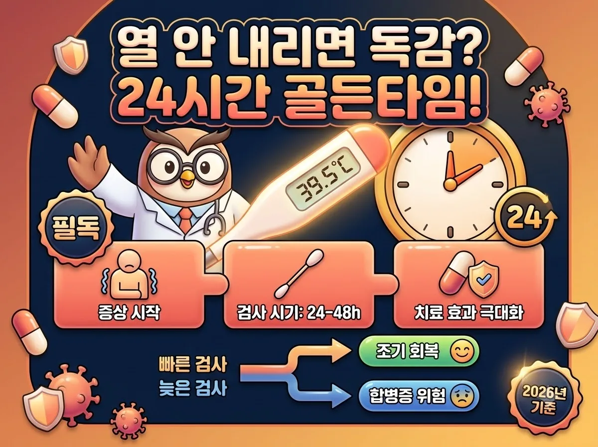감기약 먹어도 열 안 내릴 때 독감 검사 시기와 판단 기준 (2026년)