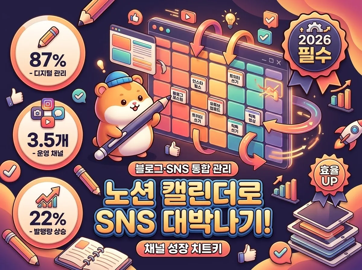 2026년 노션 콘텐츠 캘린더 제작 가이드: 블로그와 SNS 일정 관리 효율 높이기