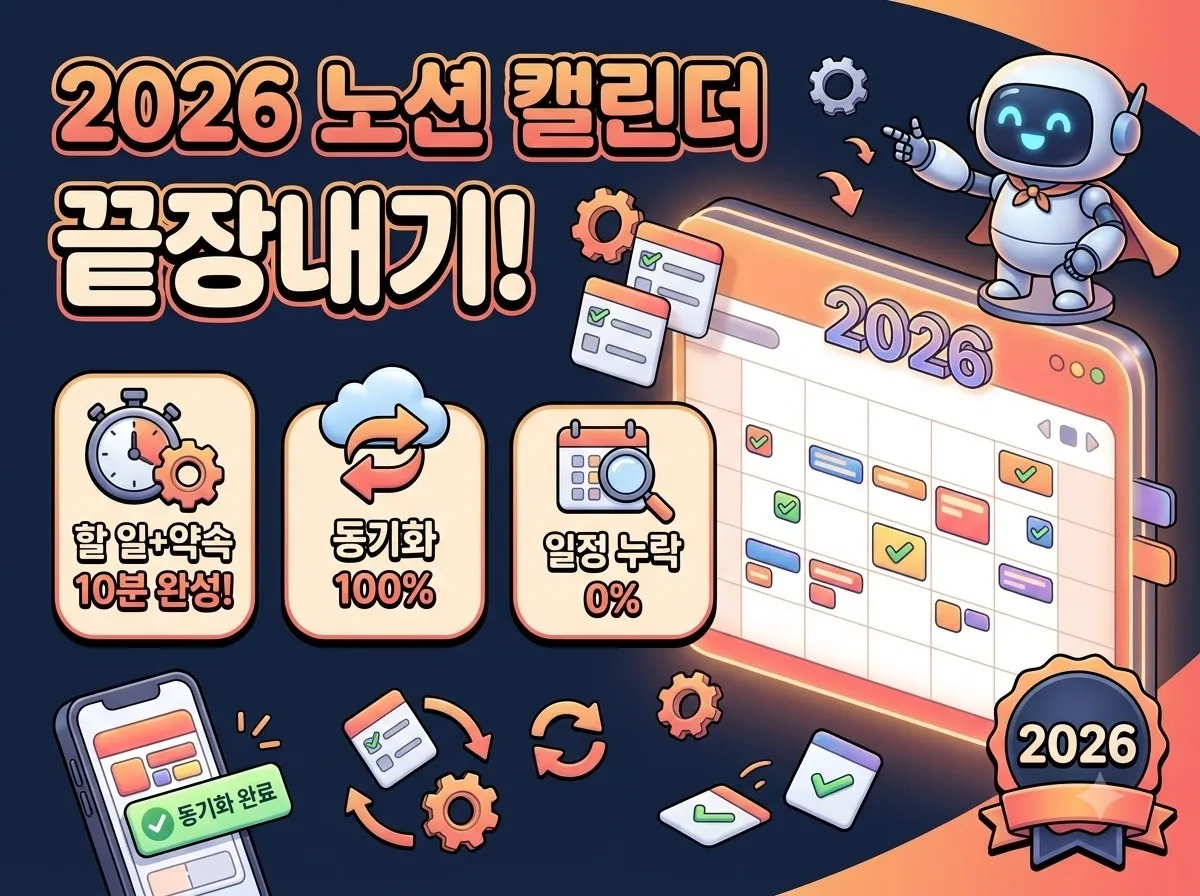 노션 일정관리 캘린더, 2026년식 할 일과 약속 통합 정리법