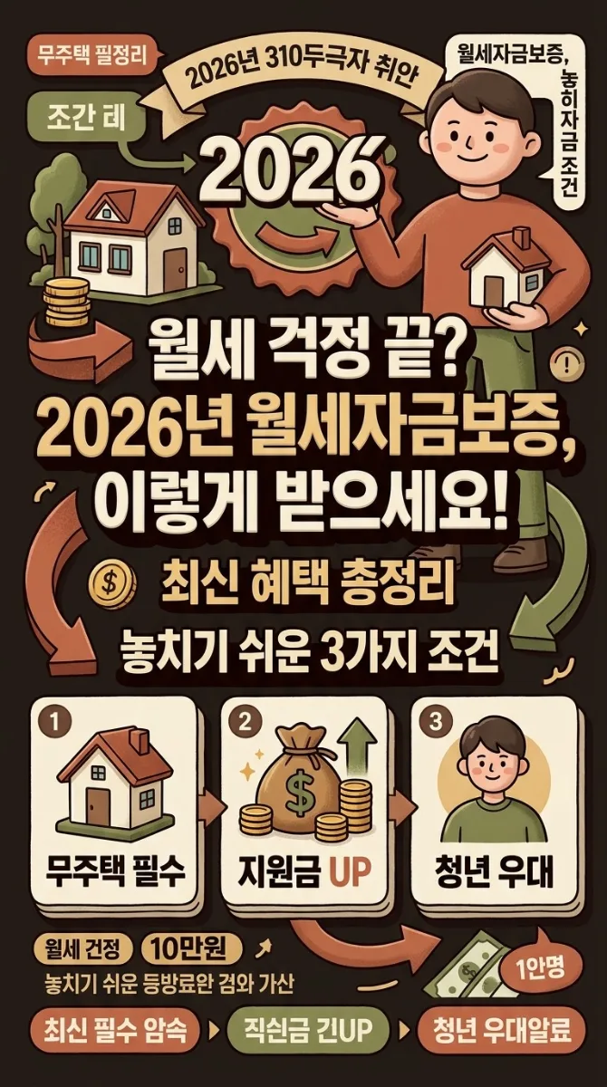 주택금융공사 월세자금보증, 2026년 최신 혜택과 놓치기 쉬운 3가지 조건