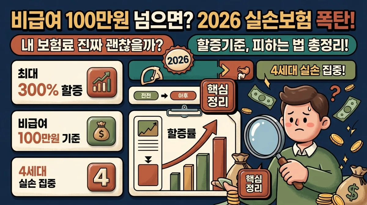 2026년 실손보험 할증 기준: 비급여 100만원 넘으면 보험료 얼마나 오를까?