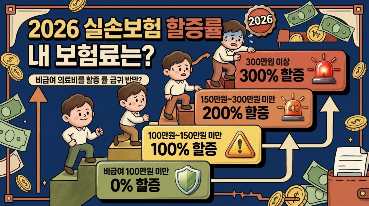 2026년 실손보험 할증 기준: 비급여 100만원 넘으면 보험료 얼마나 오를까? 이미지 1
