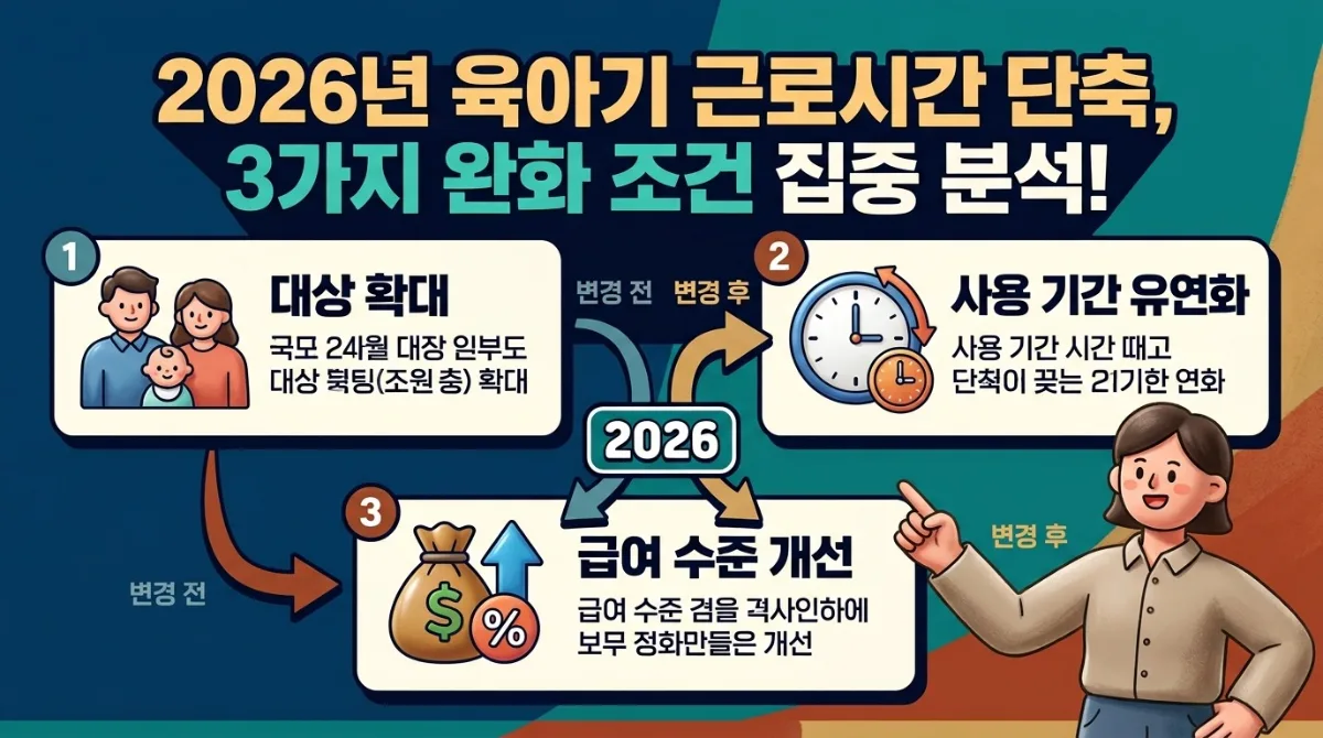 2026년 단기 육아휴직 급여 1-2주도 가능할까? 육아기 근로시간 단축 3가지 개정 조건 이미지 1