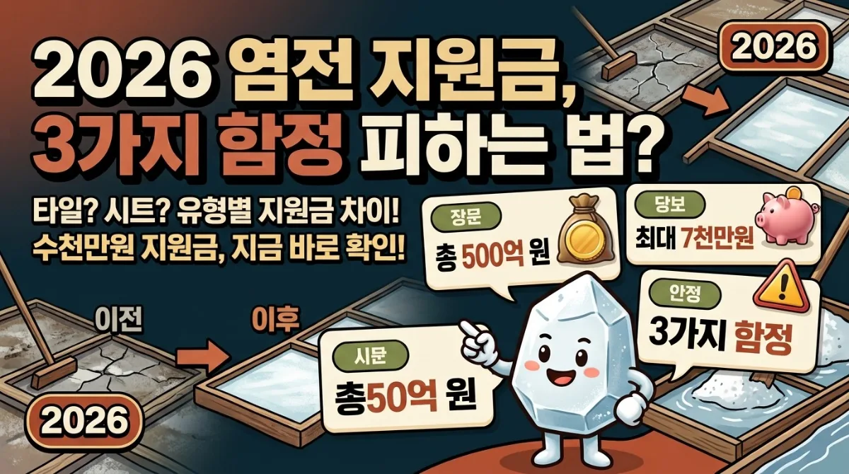 염전 바닥재 개선 지원: 2026년 신청 전 꼭 알아야 할 3가지 함정