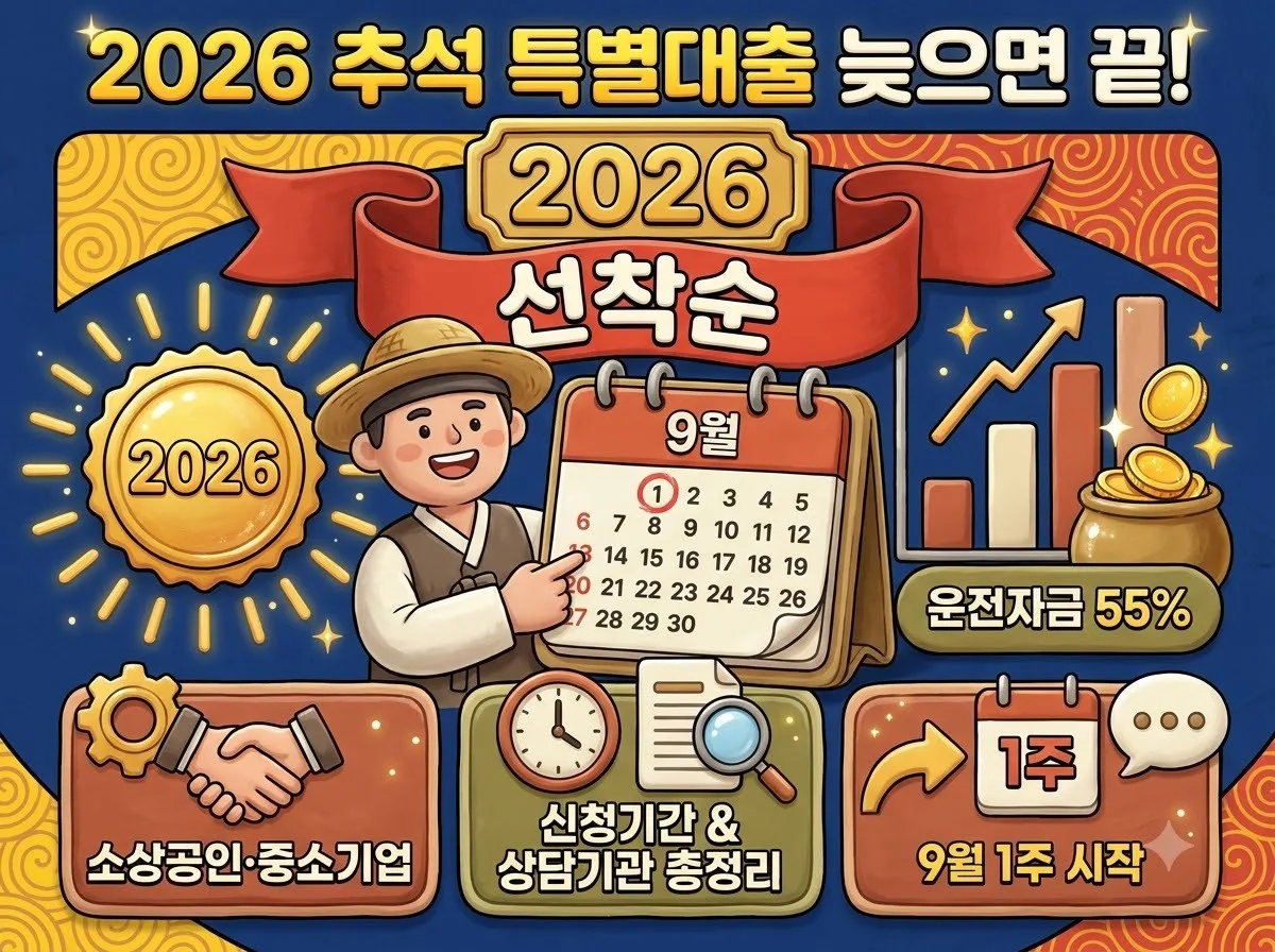 2026 추석 소상공인 특별대출 신청기간과 지원 상담기관 총정리