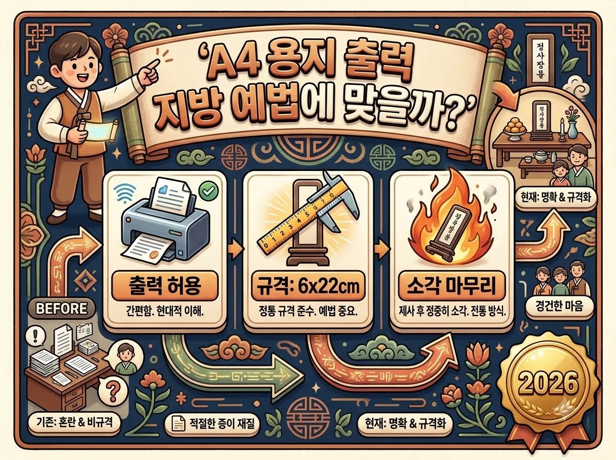 A4 용지 지방 출력 차례상 예법에 맞을까? 2026년 필수 주의점 3가지