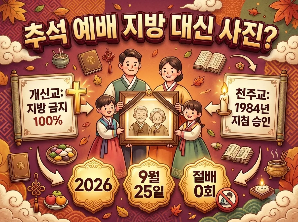 2026년 추석 예배 지방 대신 사진 사용 여부, 기독교 천주교 지침