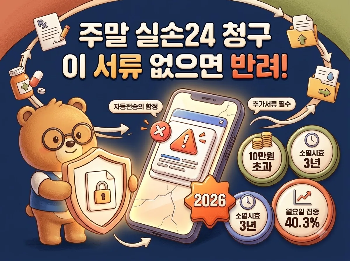 주말 병원 실손보험 청구, 실손24 자동전송 외 필수 추가서류