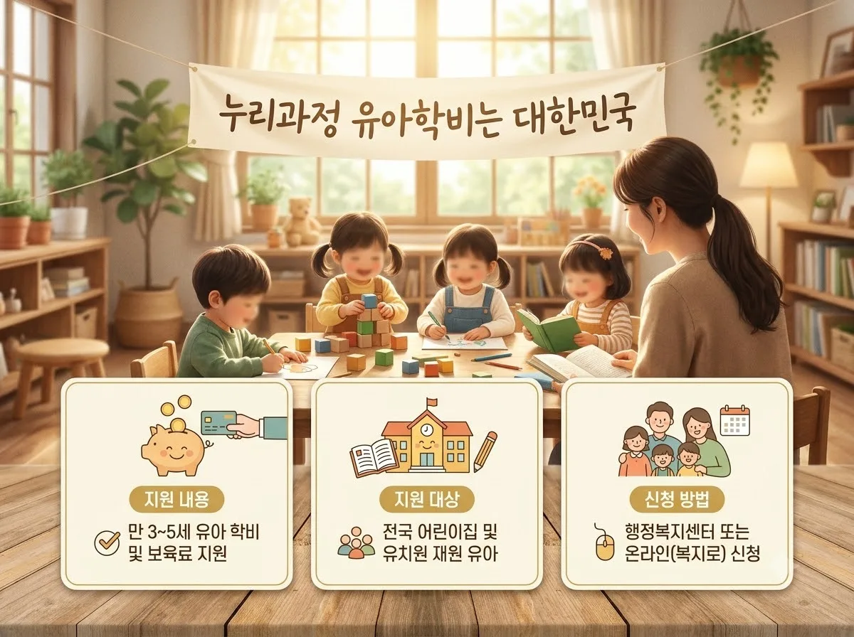 누리과정 유아학비 지원금 신청 대상 3가지와 놓치기 쉬운 절차 핵심을 요약한 대표 썸네일 이미지