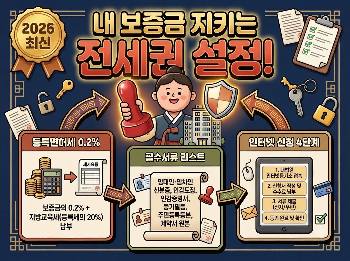 아파트 전세권 설정등기 필요서류와 2026년 비용 가이드
