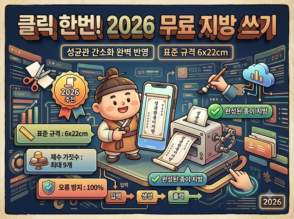 지방 쓰기 무료 자동 생성기 사이트와 2026년 주의사항