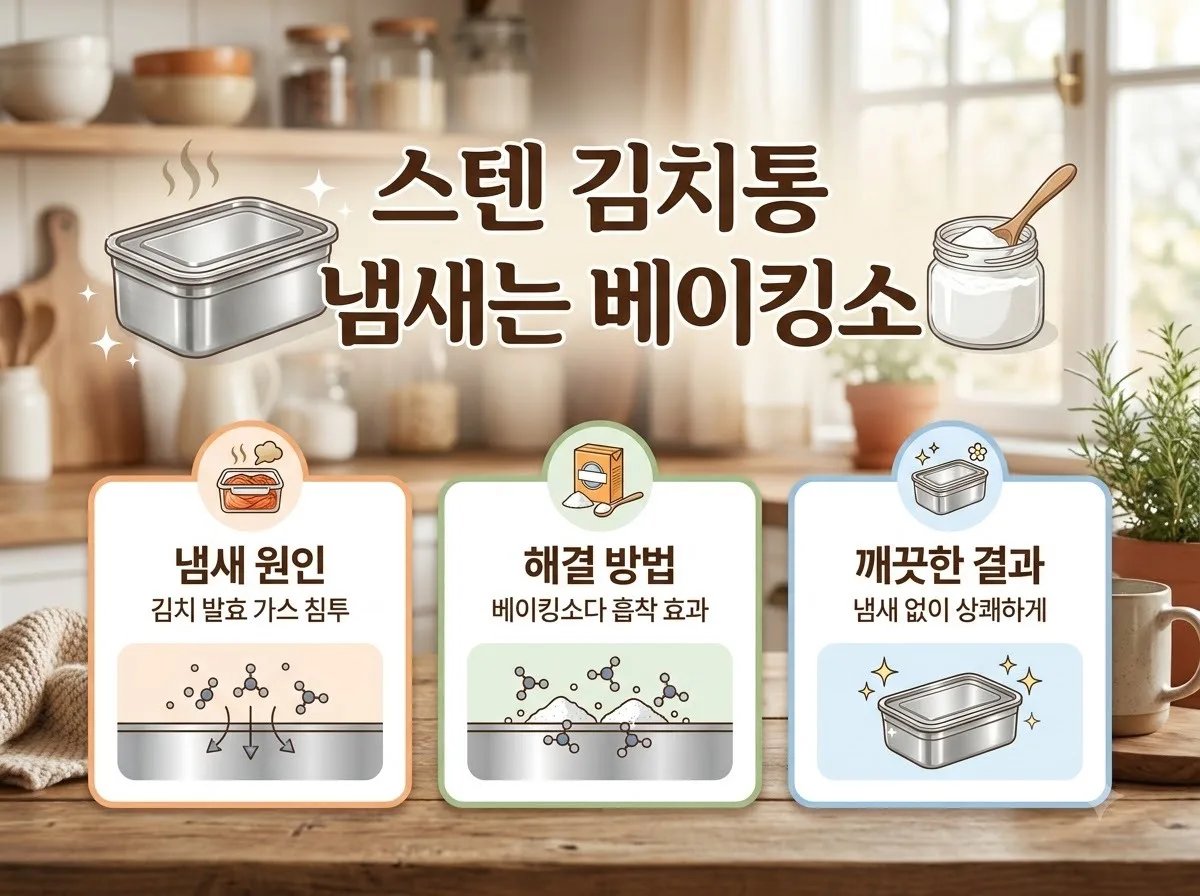 스텐 김치통 냄새 제거, 김장철 전 흔한 실수 3가지와 해결법 핵심을 요약한 대표 썸네일 이미지