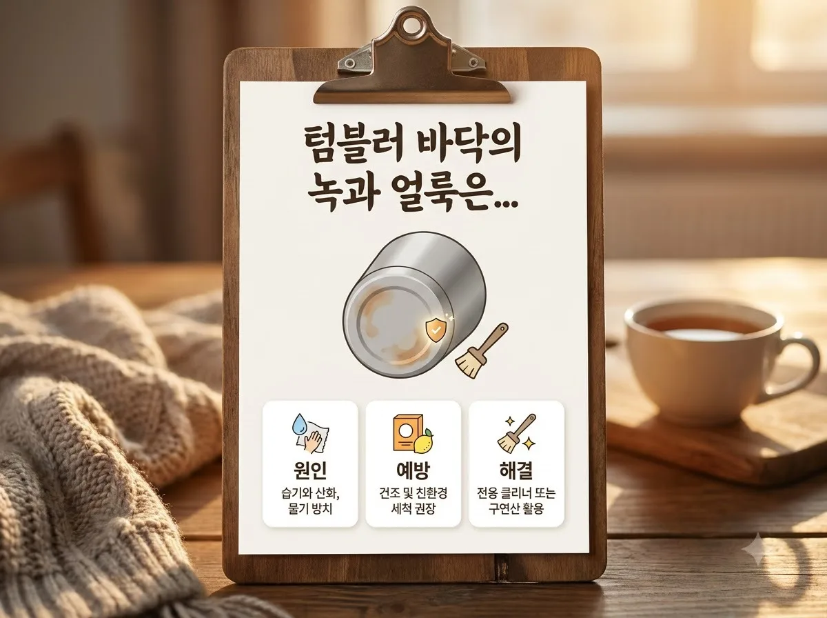 텀블러 바닥 녹 얼룩 3가지 제거법 핵심을 요약한 대표 썸네일 이미지
