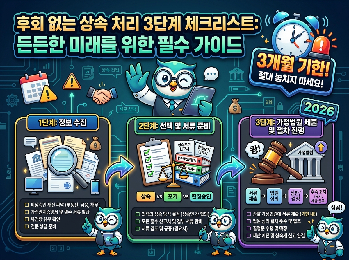 상속포기 vs 한정승인: 2026년 후회 없는 상속 처리 3단계 체크리스트 이미지 2
