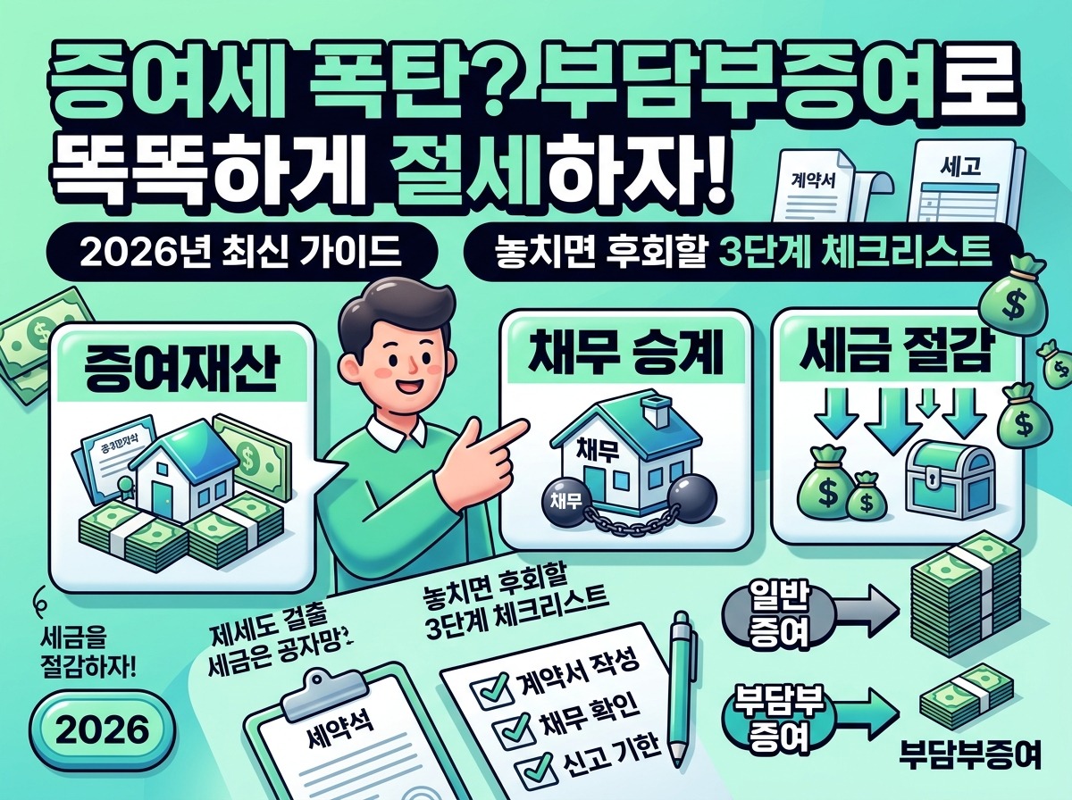 2026년 부담부증여계약: 세금 절감 3단계 체크리스트
