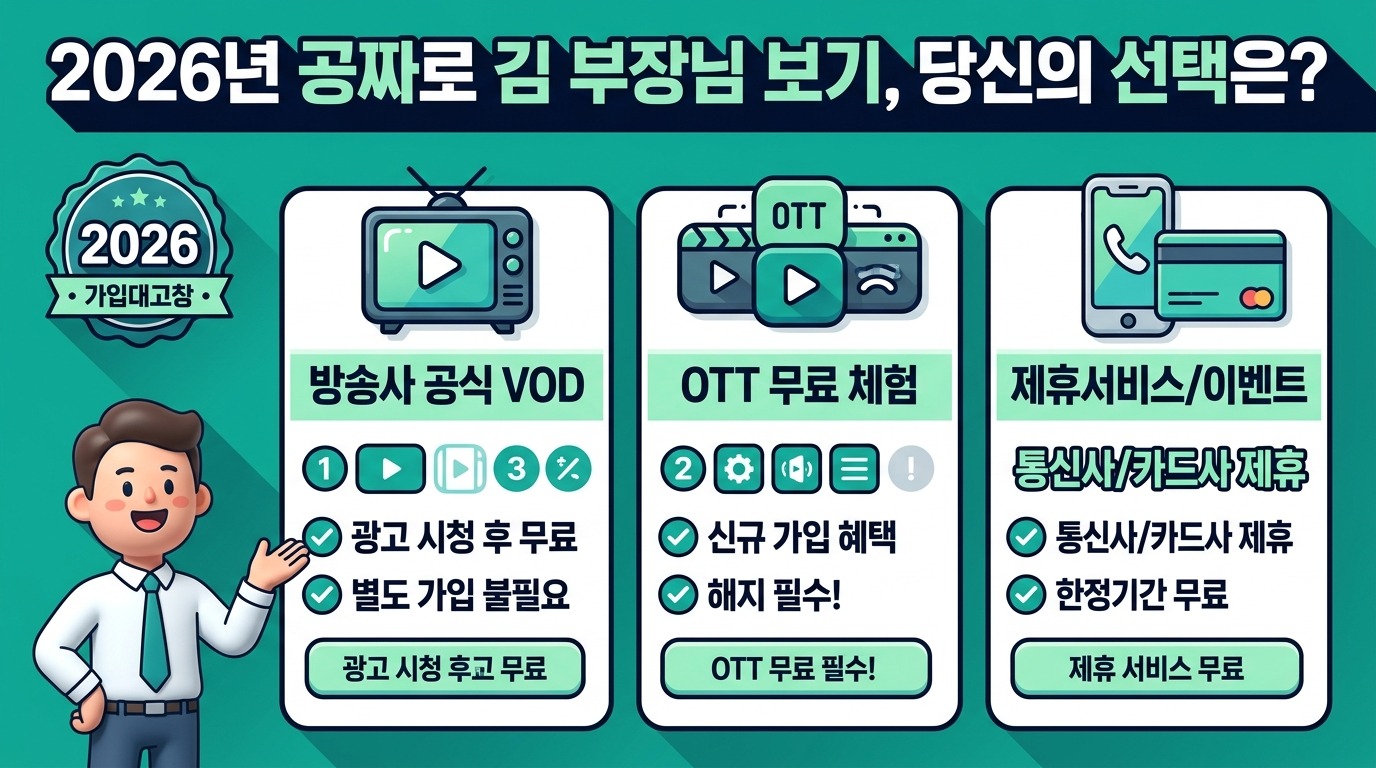2026년 김부장 재방송 무료보기, 이 3가지 방법으로 놓치지 마세요! 이미지 2