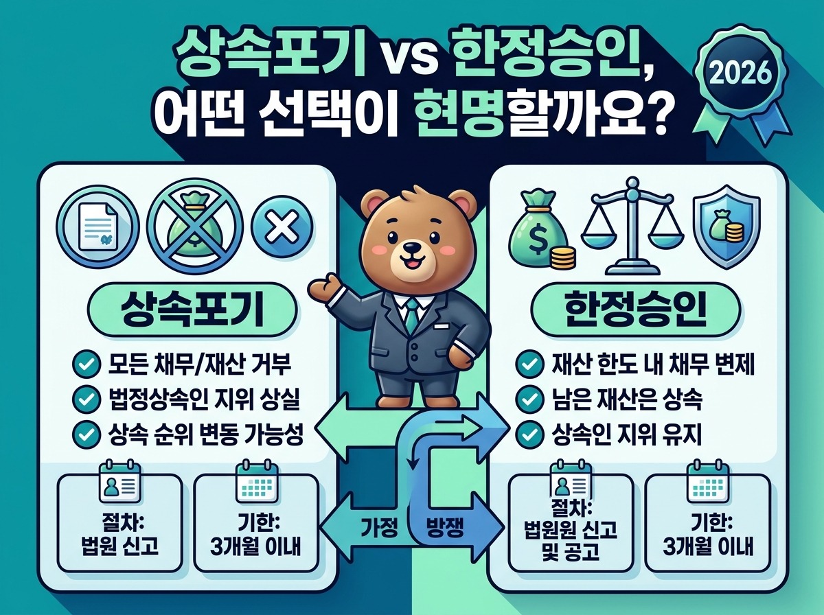상속포기 vs 한정승인: 2026년 후회 없는 상속 처리 3단계 체크리스트 이미지 1