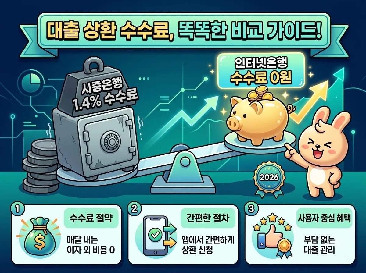 인터넷은행 주담대 금리 비교와 중도상환수수료 2026 절약법 이미지 2